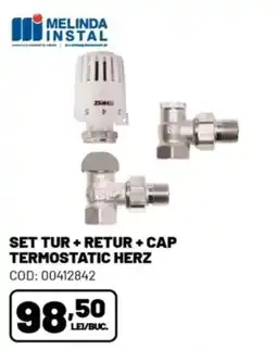 Ambient Herz set tur + retur + cap termostatic Ofertă
