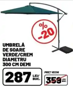 Ambient Umbrelă de soare verde/crem Ofertă
