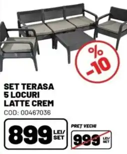 Ambient Set terasa 5 locuri latte crem Ofertă