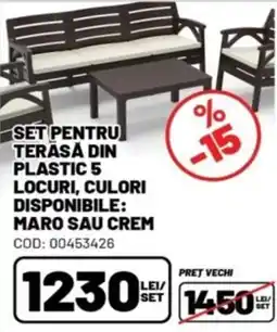Ambient Set pentru terasă din plastic 5 locuri Ofertă