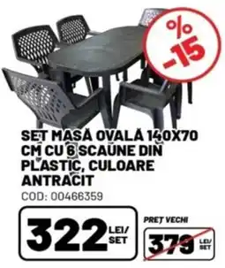 Ambient Set masă ovală cu 6 scaune Ofertă