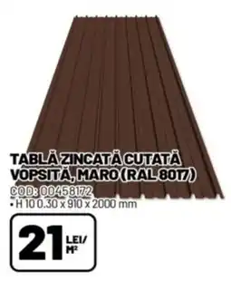 Ambient Tablă zincată cutată vopsită, maro (ral 8017) Ofertă