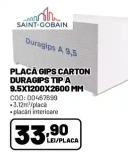 Ambient Saint-gobain placă gips carton duragips tip a Ofertă