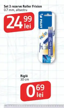 Supeco Pilot set 3 rezerve roller frixion 0.7 mm albastru Ofertă