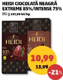 Penny Heidi ciocolată neagră extreme 85%/intense 75% Ofertă