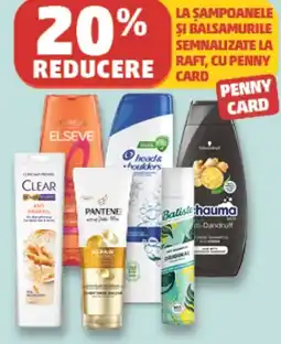Penny Șampoanele și balsamurile semnalizate la raft, cu penny card Ofertă
