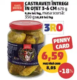 Penny Hanul Boieresc castraveți întregi în oțet 3-6 cm Ofertă