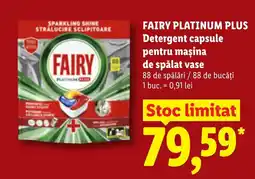Lidl Fairy platinum plus detergent capsule pentru mașina de spălat vase Ofertă