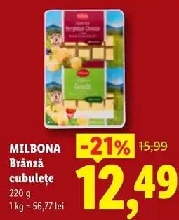 Lidl Milbona brânză cubulețe Ofertă
