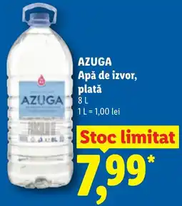 Lidl Azuga apă de izvor plată Ofertă