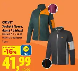 Lidl Crivit jacheta fleece, damă / bărbați Ofertă