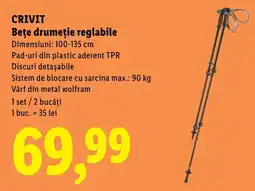 Lidl Crivit bețe drumetie reglabile Ofertă