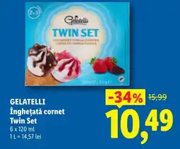 Lidl Gelatelli înghețată cornet twin set Ofertă