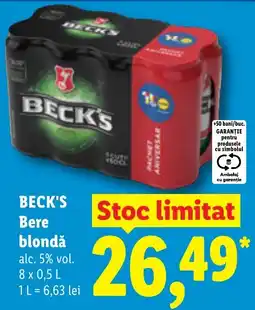 Lidl Beck's Bere blondă Ofertă