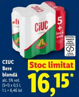Lidl Ciuc bere blondă Ofertă