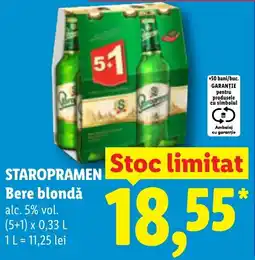 Lidl Staropramen Bere blondă Ofertă