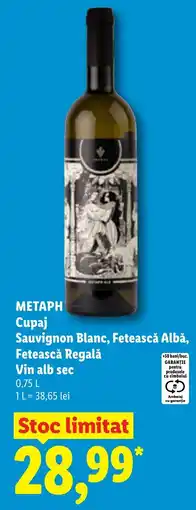 Lidl Metaph Cupaj Sauvignon Blanc, Fetească Albă, Fetească Regală Ofertă