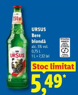 Lidl Ursus bere blondă Ofertă