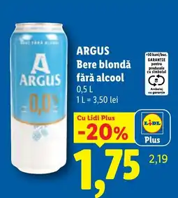 Lidl Argus bere blondă fără alcool Ofertă