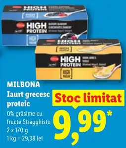Lidl Milbona Iaurt grecesc proteic Ofertă