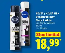 Lidl Nivea nivea men deodorant spray black & white Ofertă