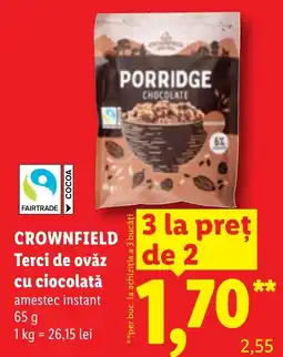 Lidl Crownfield terci de ovaz cu ciocolata amestec instant Ofertă