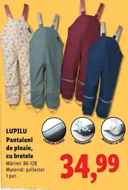 Lidl Lupilu pantaloni de ploaie cu bretele Ofertă
