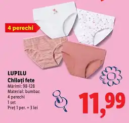 Lidl Lupilu chiloți fete Ofertă