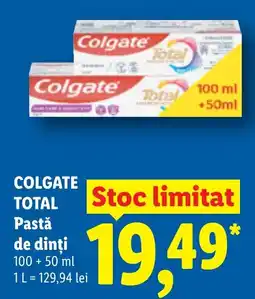 Lidl Colgate total pastă de dinți Ofertă