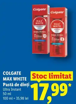 Lidl Colgate max white pastă de dinți Ofertă