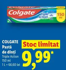 Lidl Colgate pastă de dinți triple action Ofertă