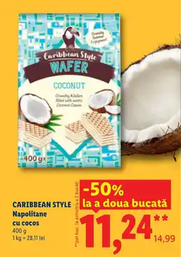 Lidl Caribbean Style Napolitane cu cocos Ofertă