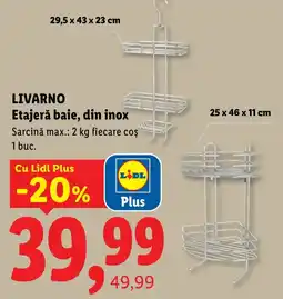 Lidl LivarNo etajeră baie, din inox Ofertă