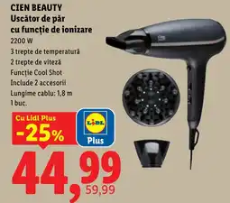 Lidl Cien beauty uscător de păr cu funcție de ionizare Ofertă