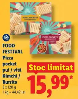 Lidl Pizza pocket pui / vită Kimchi / Burrito Ofertă