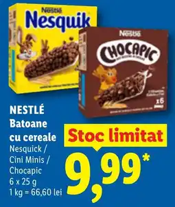 Lidl Nestlé Batoane cu cereale Nesquick / Cini Minis / Chocapic Ofertă