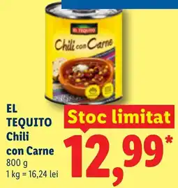 Lidl El tequito chili con carne Ofertă