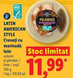 Lidl Latin american style creveți cu marinadă iute usturoi și ghimbir / lime / roșii Ofertă