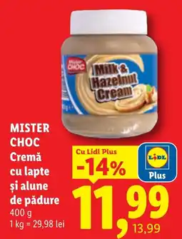 Lidl Mister Choc cremă cu lapte și alune de pădure Ofertă