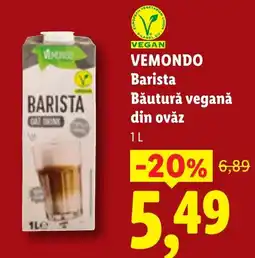 Lidl Vemondo barista băutură vegană din ovăz Ofertă
