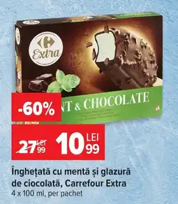 Carrefour Carrefour Extra inghețată cu mentă și glazură de ciocolată Ofertă