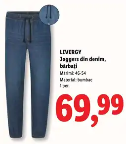 Lidl Livergy joggers din denim, bărbați Ofertă