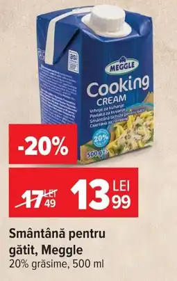 Carrefour Meggle smântână pentru gătit Ofertă