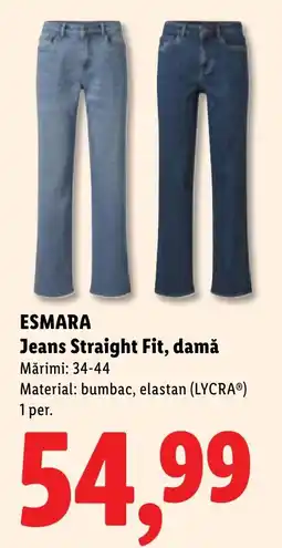 Lidl Esmara jeans straight fit, damă Ofertă