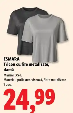 Lidl Esmara Tricou cu fire metalizate, damă Ofertă