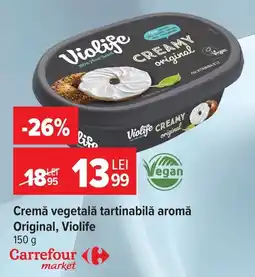 Carrefour Market Violife cremă vegetală tartinabilă aromă original Ofertă