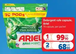 Carrefour Ariel detergent rufe capsule Ofertă