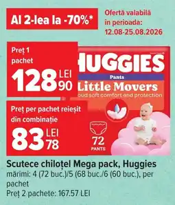 Carrefour Huggies Scutece chilotel mega pack Ofertă