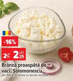 Carrefour Market Solomonescu brânză proaspătă de vaci Ofertă