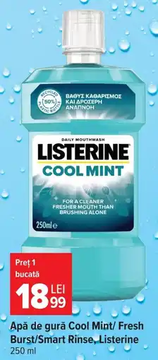 Carrefour Listerine apă de gură Cool Mint/Fresh Burst/Smart Rinse Ofertă